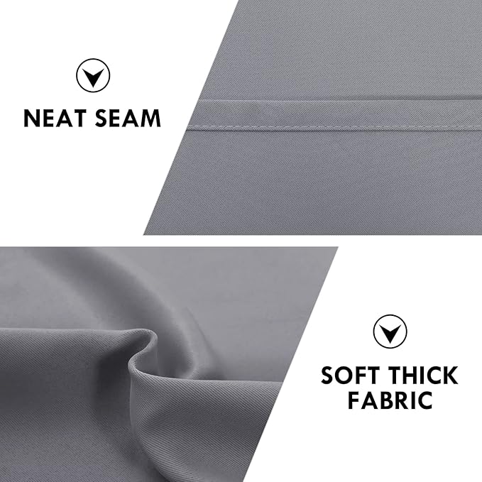 DWCN Blackout Curtains for Bedroom – Rod Pocket Thermal Insulated Noise Reducing Noise Reducing Drapes for Living Room, W 60 x L 63 Inch, 2 Panels, Grey