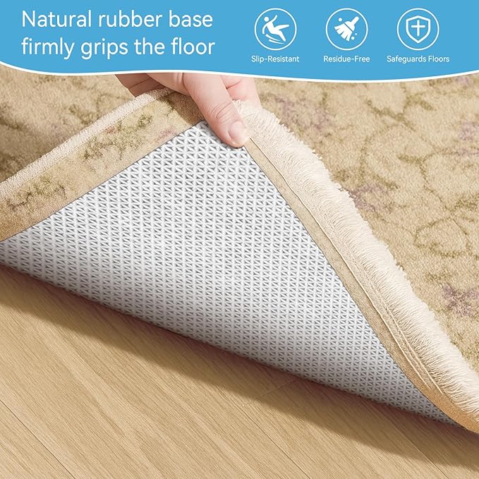 Warmstar 9x10 FT Non Slip Rug Pad,100% Waterproof Felt Rug Pad for Hardwood Floors,1/2” Thick Soft Carpet Pad with Natural Rubber Backing, Secure Grip & Floor Protection