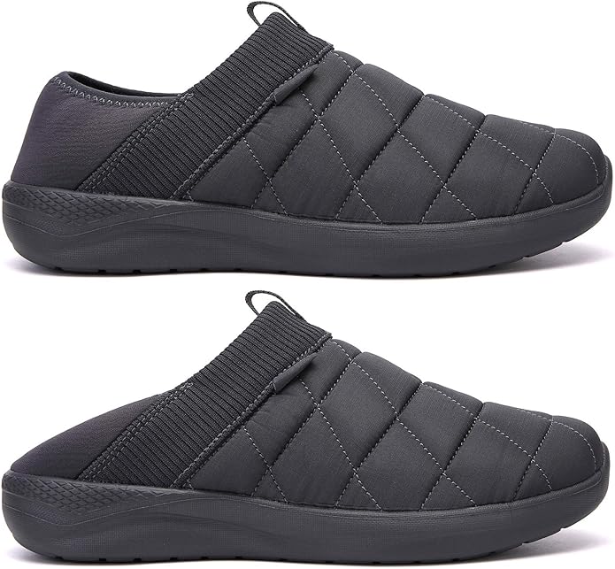 KUBUA Slippers for Men and Womens Indoor House Shoes Plush Slip on Outdoor Garden Loafers