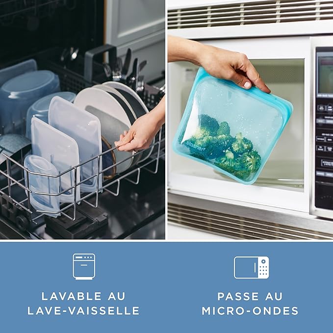 Stasher Premium Silicone Reusable Food Storage Bowl, Blue, Microwave, Sous Vide, Dishwasher, Oven and Freezer Safe, BPA Free, Leak-free, Eco-friendly, 1-Cup Bowl