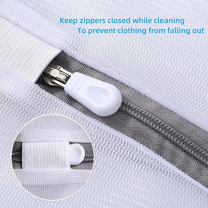 Lingerie Bags for Washing Delicates (12 x 16 Inches) 3Pcs Mesh Laundry Bags Net Wash Bag for Socks Bra Underwear Baby Clothes Delicate Laundry Bag for Washing Machine