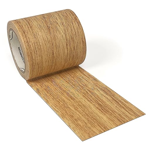 MATCH 'N PATCH Realistic Wood Grain Repair Tape - Durable Multi-Use Adhesive Tape for Furniture, Floors, Cabinets, Windows, Doors, RV, Home Decor & DIY Projects - Natural Oak, 2.25 inch x 15 feet