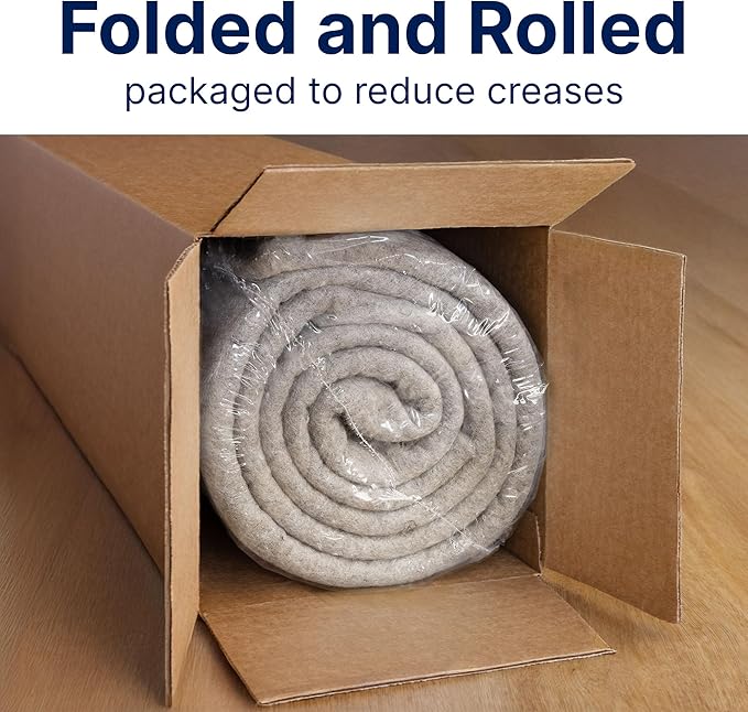 RUGPADUSA - Eco-Plush - 11'x13' - 1/4" Thick - 100% Felt - Premium Cushioned Rug Pad - Available in 3 Thicknesses, Many Custom Sizes