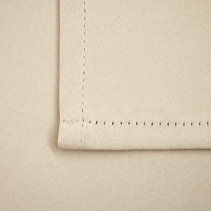 Pickluc Blackout Curtains 45 Inches Long 2 Panels, Room Darkening Tiers with Rod Pocket, Short Black Out Curtain for Small Window, 42" Wide and 45" Length, Set of Two, Ivory