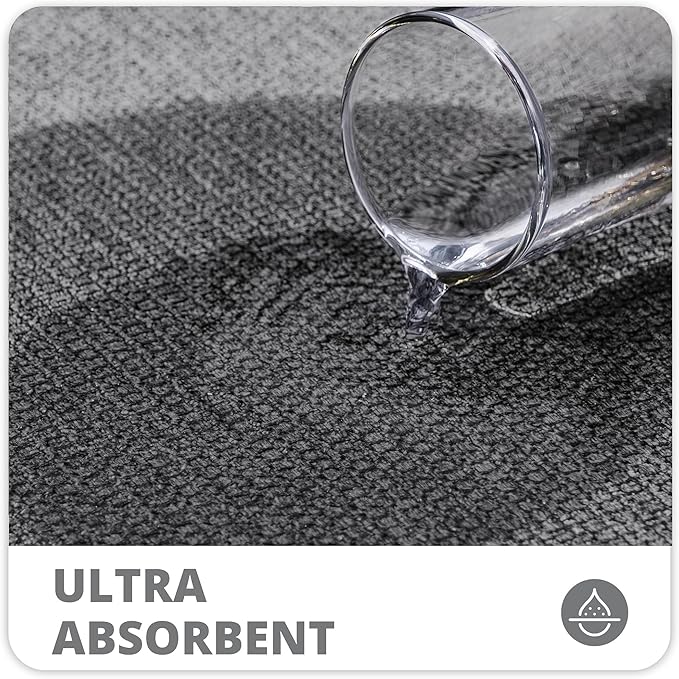 Bath Mat,Ultra Thin Bathroom Rugs,Rubber Bath Mats for Bathroom,No Slip Bath Rugs,Quick Dry,Machine Washable,Low Pile,Absorbent,Shower Outside,Sink,Home Decor Accessories.Dark Grey,2'x3'(24x36inch)