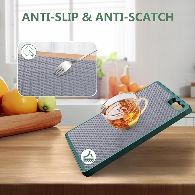 Shelf Liners, Non-Adhesive Drawer Liner, Waterproof & Oil-Proof Kitchen Cabinet Cupboard Liner Plastic EVA Material BPA Free Fridge Liner Mats Paper Protector for Shelves (Grey/12in x 240in)