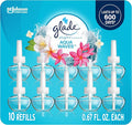 Glade PlugIns Refills Air Freshener, Scented and Essential Oils for Home and Bathroom, Aqua Waves, 6.7 Fl Oz, 10 Count (Packaging May Vary)