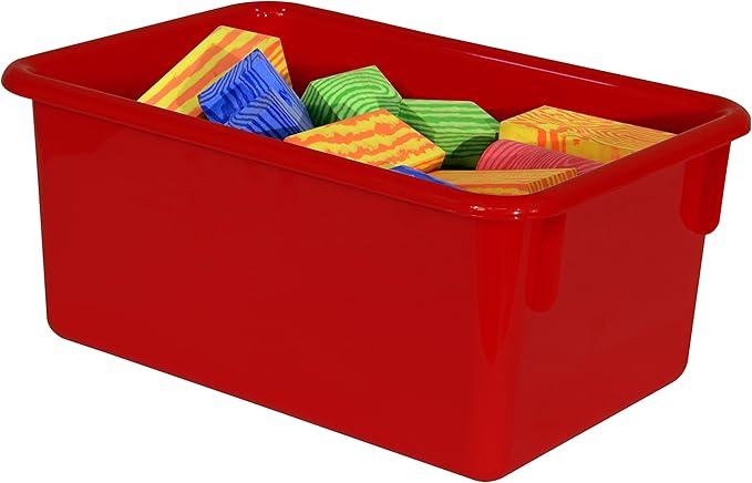 Wood Designs Cubby Storage Bin, Heavy Duty Plastic Containers for Kids Assorted Cubby Tray Set of 30