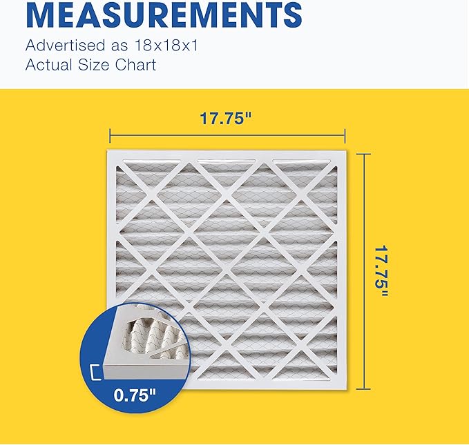 18x18x1 AC and Furnace Air Filter by Aerostar - MERV 13, Box of 12
