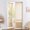Tollpiz Sheer Door Curtains Closet Linen Textured Curtain Sheers Doorway Light Filtering Voile Patio Glass Door Rod Pocket Curtains French Door, 54 x 80 inches Long, Beige, Set of 1 Panel