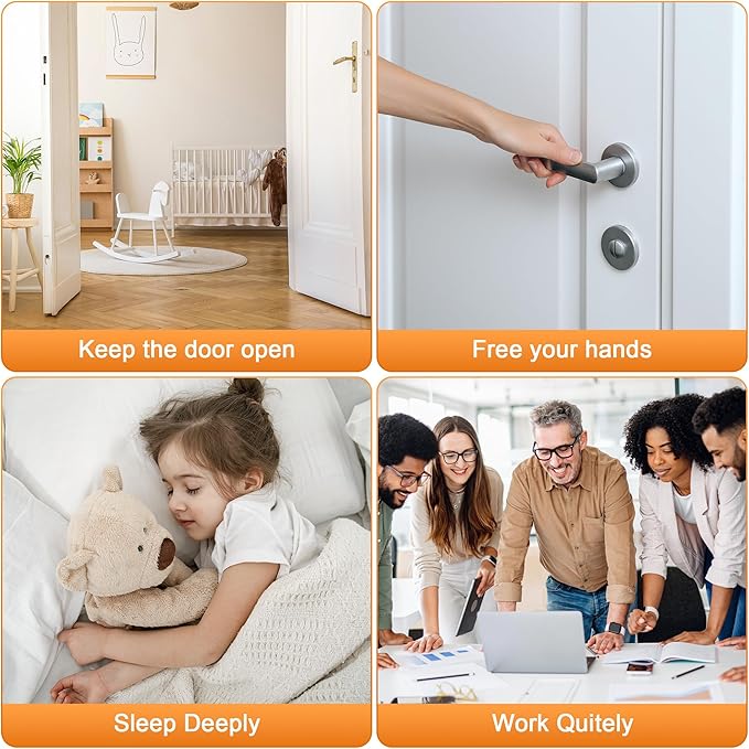 Crosize Magnetic Door Stoppers 4 Pack, Stainless Steel Door Catch for Wall and Floor Mounting, Door Holder Keep Door Open, No Drilling Door Stop with Adhesive Tapes, Silver