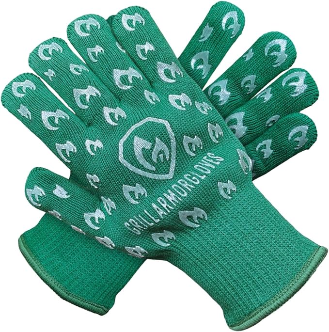 Grill Armor Oven Gloves 932°F Extreme Heat & Cut Resistant Oven Mitts with Fingers for BBQ, Cooking, Grilling, Baking – Accessory for Smoker, Cast Iron, Fire Pit, Camping, Fireplace, Griddle & More