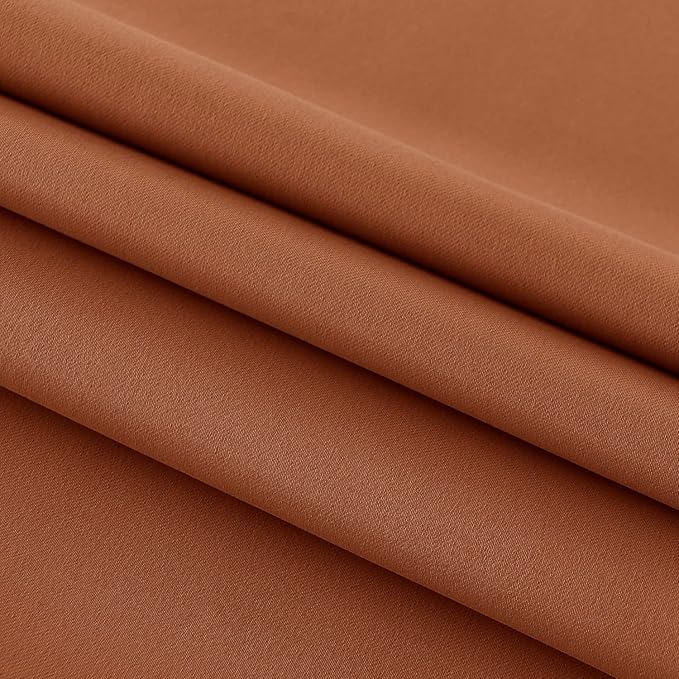 DWCN French Door Curtains – Rod Pocket Thermal Blackout Curtain for Doors with Glass Window, Kitchen and Patio Doors for Privacy, 25 X 72 Inches Long, 1 Curtain Panel with Tieback,Burnt Ochre