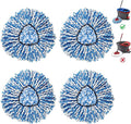 BonusLife 4-Pack Mop Head for O-Ceda RinseClea Spin Mop Refill 2-Tank System Only Easy Cleaning Microfiber Replacement