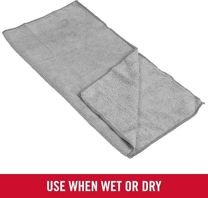 Rubbermaid All Purpose Microfiber Cleaning Cloth Towels, 12"x12", Non-Scratch, Reusable/Washable for Cleaning/Wiping/Polishing for Home/Kitchen/Car (Pack of 300)