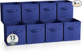 Sorbus 13 Inch Collapsible Fabric Storage Cubes - Sturdy Foldable Baskets with Handle - 8 Organizing Bins for Clothes, Toys, Books - Shelves, Closets