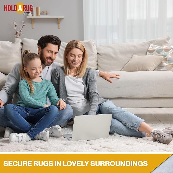 Hold-a-Rug Plush 4' Round Nonskid, Nonslip Rug Pad, Reversible Gripper, ¼ Thick, Safe for All Floors and Carpet, Keep Area Rugs Secure