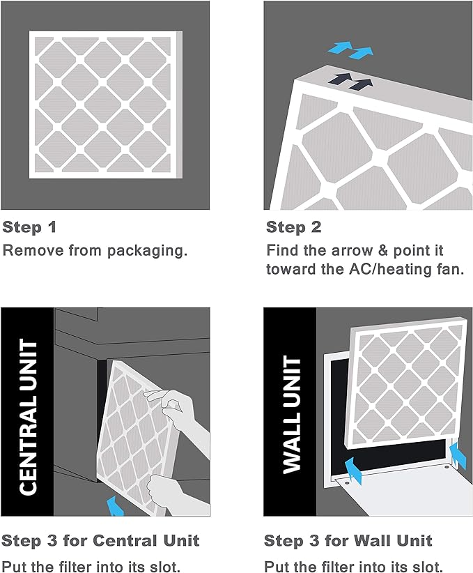 Aerostar 10x18x1 MERV 11-6 Count - Pleated Furnace & Air Conditioner Filters - Removes Dust, Cold & Flu Germs, Lint, Mold, Pet Dander, Allergy-Causing Pollen, Smog & Smoke