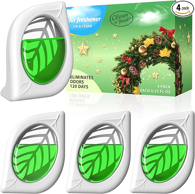 Air Freshener for Home, 4 Pack, Cedar, Odor Eliminator for Small Area Closets Bathroom Pets Strong Odor, Up to 120 Days