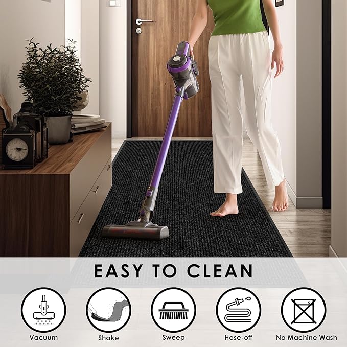 4′ x 59′ Front Door Mat Indoor Outdoor Entrance, Commercial Floor Mat Heavy Duty Dirt Trapper Entryway Doormat, Custom Size Non Slip Rubber Backing Welcome mat, Door Mat for High Traffic Area