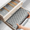 Drawer and Shelf Liner for Kitchen Cabinets Non-Adhesive, Non-Slip Cabinet Liner Shelf Paper Strong Grip Waterproof Easy to Clean for Kitchen Shelves Cupboard, Gray Lantern,17.5IN X 10FT