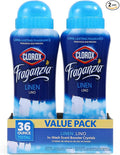 Clorox Fraganzia Laundry Scent Booster Crystals in Linen Scent - Scented In-Wash Freshener Beads for Fresh, Clean, Great Smelling Clothes and Linens, 18 Oz - 2 Pack