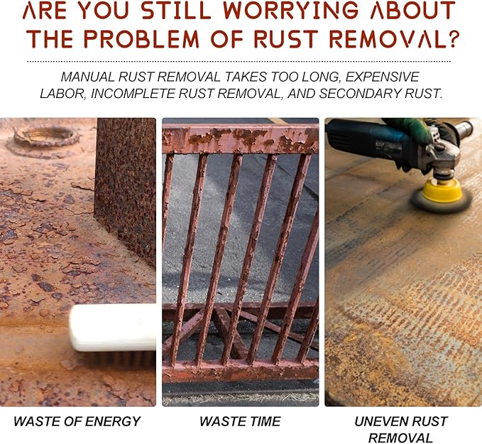 Water-Based Metallic Paint,Rust Removal Converter Metallic Paint,Rust Remover Converter for Metal, Car Anti Rust Paint Chassis Universal Rust Removal Converter with Brush (White)