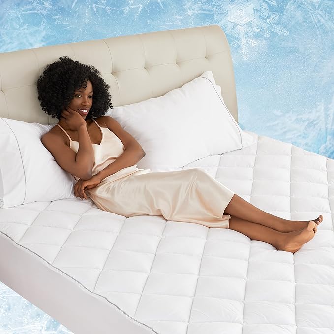 Sunflower Cooling Quilted California King Mattress Protector, Mattress Pad Cal King Chill Soft, Calking Mattress Cover, 18-22" Extra Deep Pocket Thin Version, Machine Washable Durable