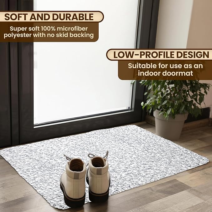 Premium Microfiber Indoor Door Mat – 20"x30" Washable Entry Mat, Non-Slip, Waterproof Backing, Super Absorbent, Low Profile Entryway Doormat for Indoor Entrance