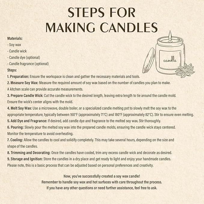 Soy Wax, Waxcanpy Natural Candle Wax, Organic Soy Wax for Candle Making from Farm, No Additives, Harmless and Pure (5lb)