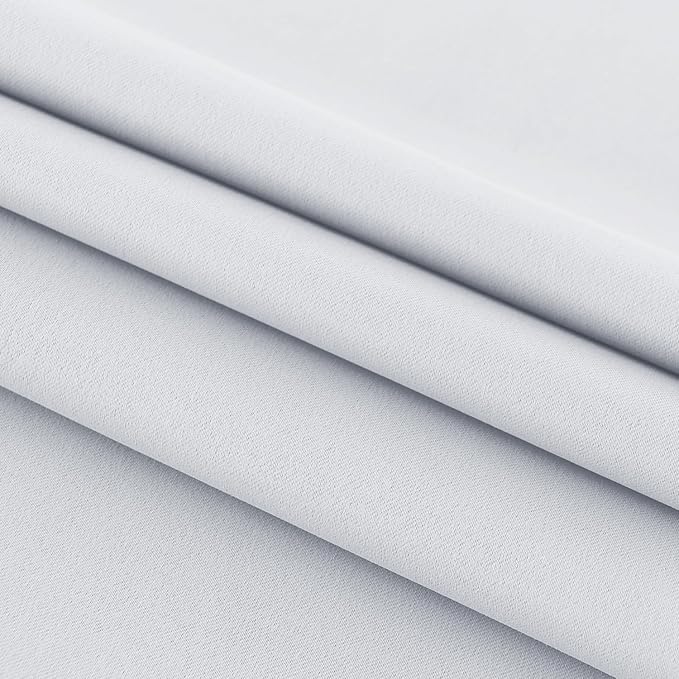 DWCN French Door Curtains – Rod Pocket Thermal Curtain for Doors with Glass Window, Kitchen and Patio Doors for Privacy, 23 X 72 Inches Long, 1 Curtain Panel with Tieback, Greyish White