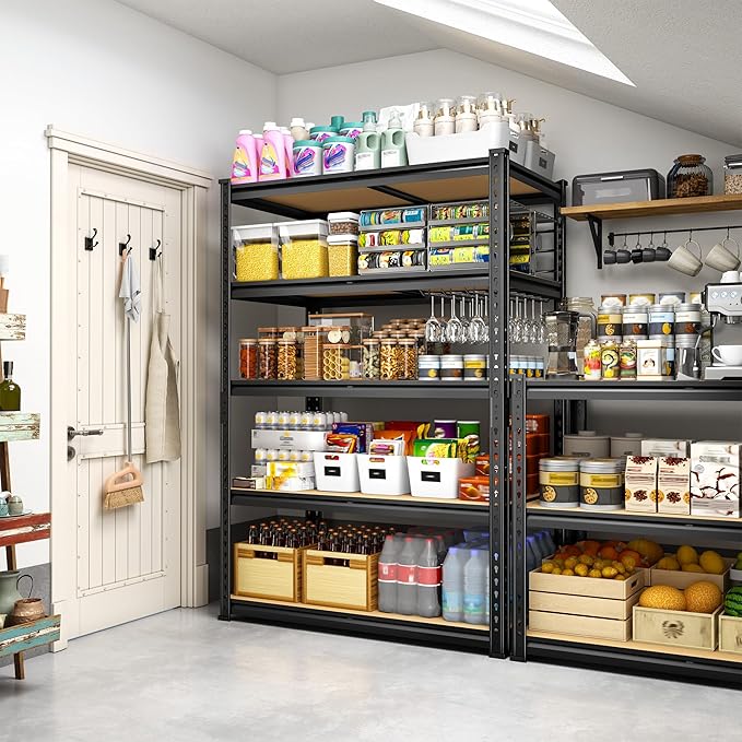 1980LBS Storage Shelves, 5-Tier Adjustable Pantry Shelves, Metal Shelving Unit for Kitchen, Pantry, Closet, Laundry, Garage,72.06" H x 35.55" W x 11.81" D