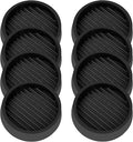 3X3 Round Rubber Caster Cups, Non Slip Furniture Pads, Anti-Slip Gripper, Anti Skid Furniture Feet, Anti Slide Floor Protector for Bed Couch Table Chair Stoppers - Black, 8 Pack