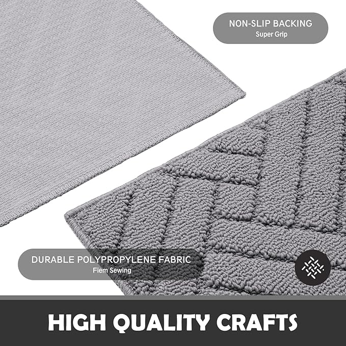 Door Mat Indoor, Non-Slip Rubber Backing Entry Rug & Door Mats, Low-Profile Entryway Rugs, Absorbent Resist Dirt Doormats Machine Washable Inside Floor Door mat,Grey 20"x31.5"