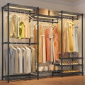 VIPEK V5L Garment Rack Heavy Duty Clothes Racks with Dimmable LED Light, 3000K Warm White, Portable Closet Wardrobe Freestanding Metal Clothing Racks for Hanging Clothes, Max Load 890lbs, Black