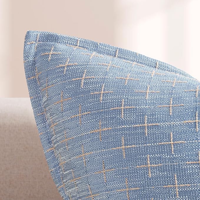 ZWJD Pillow Covers 26x26 Set of 2 Soft Polyester Textured Pillow Covers with Stylish Flange Edge Cozy Farmhouse Throw Pillows for Couch Bed Sofa Living Room