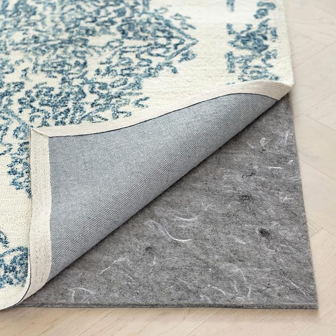 RUGPADUSA - Dual Surface - 4' Square - 1/8" Thick - Felt + Rubber - Non-Slip Backing Rug Pad - Adds Low-Profile Comfort and Protection
