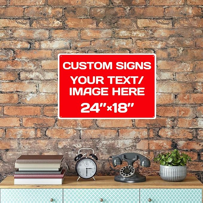 Personalized Aluminum Weatherproof Metal Signs - Custom Text & Picture, Multiple Sizes - Hazard, Garden, Custom Door & Business Signs