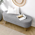 Furnimart 43.5" Queen Size Storage Ottoman Bench, Flip Top End of Bed Storage Bench, Upholstered Blanket Bench for Bedroom, Entryway, Living Room, Tufted Looped Pile Yarn Fabric (Grey)