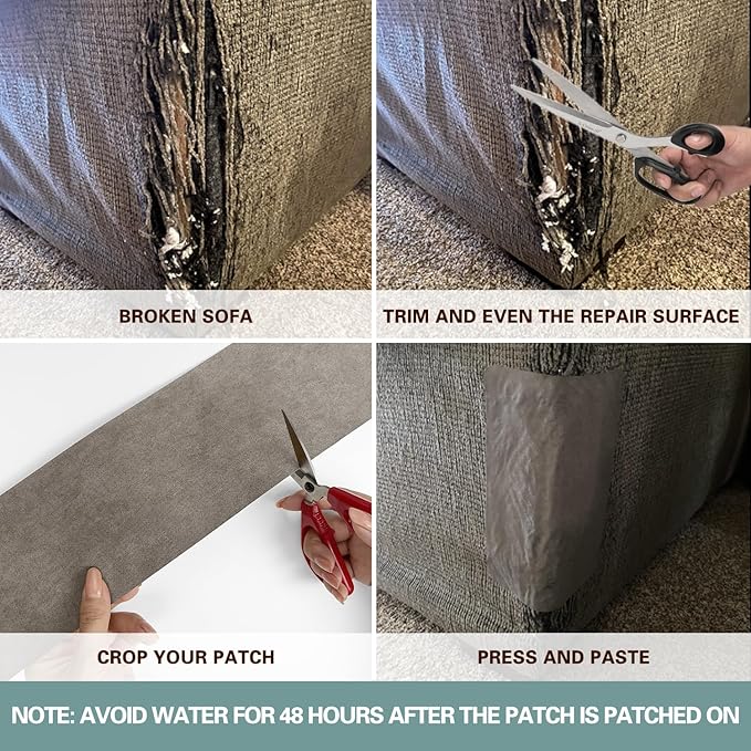 Velvet Repair Patch, Self-Adhesive Flannel Fabric Patch, Multi Colors, Microfiber Patch，Can be Used to Patch Sofas, Car Seats, Handbags, Jacket Holes and Tears (Light Brown)