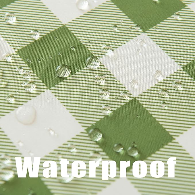 Waterproof Plaid Tablecloth Fabric - Oblong 52x70 Inch Classic Buffalo Tartan Table Cloth for Indoor/Outdoor Use - Washable Tabletop Cover for Dinner, BBQs, and Parties