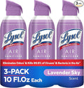 Lysol Air Sanitizer Spray with Odor Eliminator for Home & Office, Sanitizing Spray, Air Freshener Alternative, Lavender Sky Scent, 10 oz (Pack of 3)