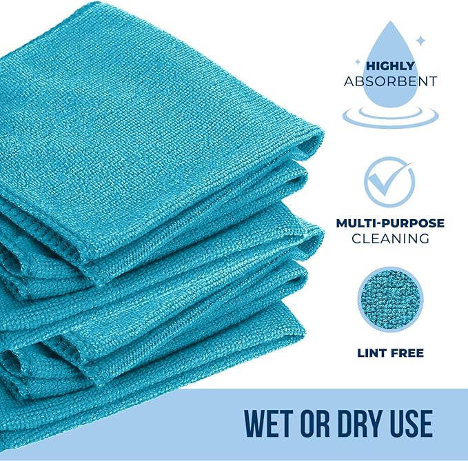 GREEN LIFESTYLE Chamois Cloth, Microfiber Cleaning Cloth 50 Pack, Borderless Towels Cleaning, Car Microfiber Towel, Drying Car Wash Towels (11.5" x 11.5", Multicolor)
