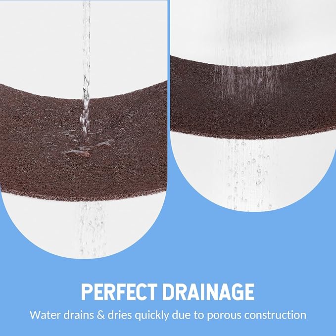 Non-Slip Bathtub Mat, Anti Slip Shower Mat, Fast Drying Bathtub Mats, Foot Scrubber Mat, Anti Slip Mat for Tub, Floor, Bathroom, Kitchen, Home, Hotel (Brown 24"×24")