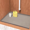 URMONA Waterproof Silicone Under Sink Mat 34'' x 19'' Shelf Liner for Kitchen and Bathroom, Cabinet and Counter Protector, Storage and Organizers, Litter Mat, Pet Cat Puppy Essentials(Beige)