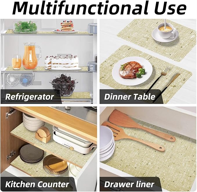 Shelf Liner 20 x 72 Inch 2 Rolls Shelf Liner Non Adhesive, Drawer Liner Non Slip Kitchen Mat Waterproof Oil-Proof for Kitchen Cabinet, Shelves, Refrigerator, Storage, Desks, Easy to Trim