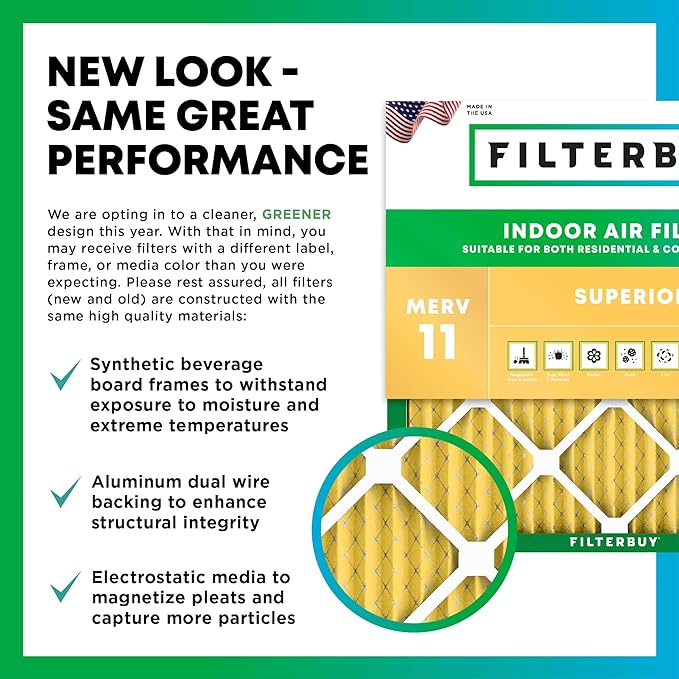Filterbuy 24x24x2 Air Filter MERV 11 (MPR 1200) Allergen Defense Replacement (4-Pack), Electrostatic Pleated HVAC AC Furnace Filters, Made in USA (Actual Size: 23.38 x 23.38 x 1.75)
