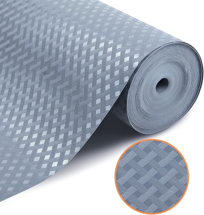 Shelf Liners for Kitchen Cabinets Refrigerator Liners Waterproof & Oil-Proof Kitchen Cupboard Liner Non-Slip Drawer Mats EVA Material Non Adhesive Fridge Mats for Shelves 11.8 x 393.7 Inches