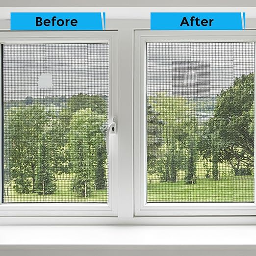 Black Window Screen Repair Tape, 2 in X 30 FT (360IN) Screen Repair Kit for Windows or Doors, Strong Adhesive Fiberglass Mesh Patch Tape