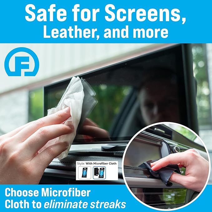 Fortress Car Interior Wipes with Microfiber Cloth (25 ct, Pack of 3) for Car Interior Cleaning, Dashboard, Seats, Detailing, and Steering Wheel [Travel Size] Skin-Safe Car Interior Cleaner Supplies